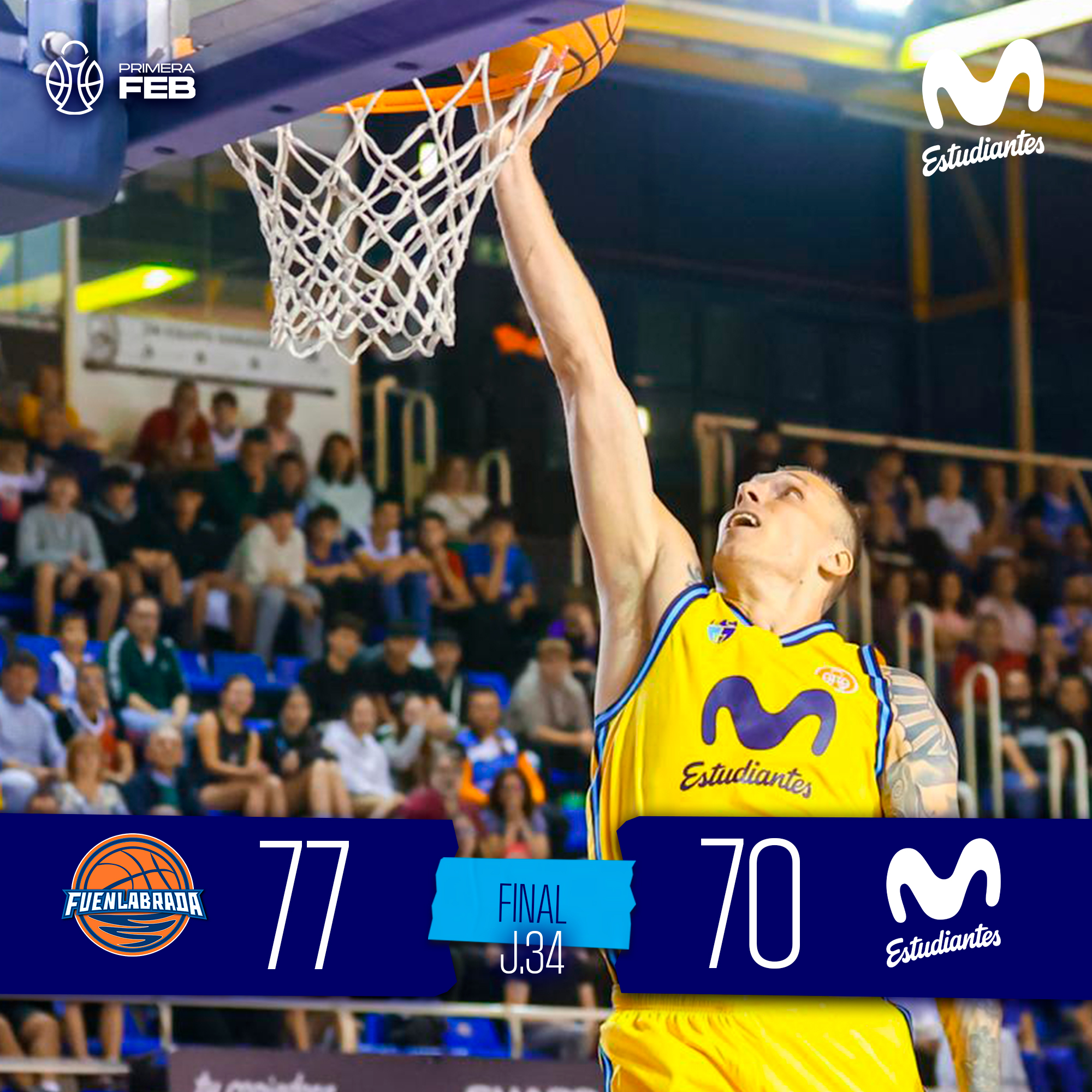 Primera FEB J34: se nos escapa un ajustado partido en el Fernando Martín (77-70)