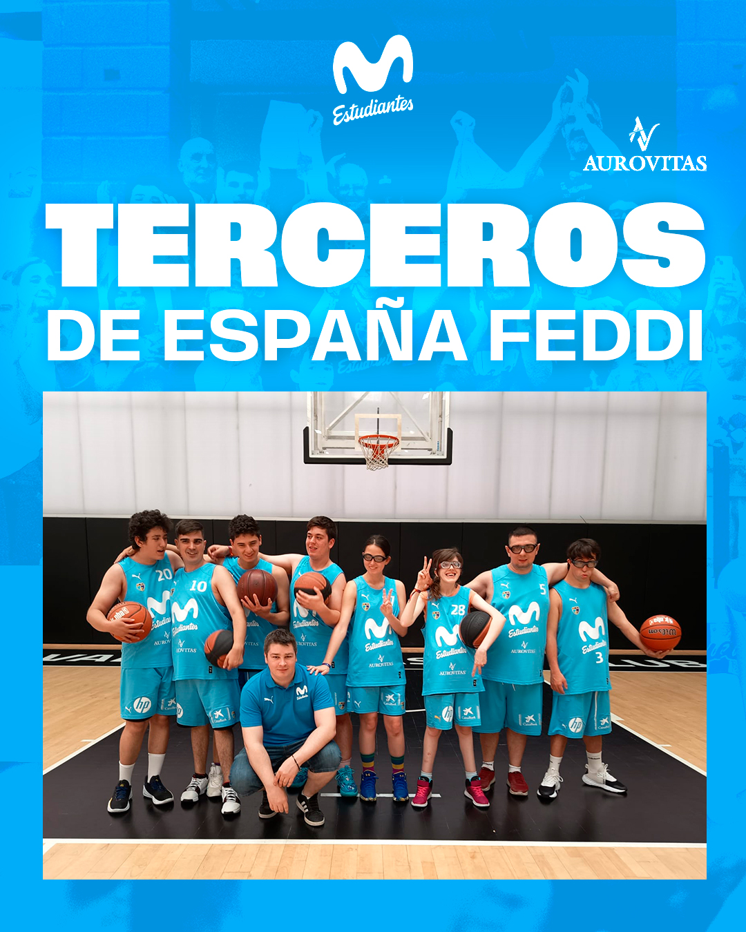 Bronce en el Campeonato de España FEDDI para nuestro equipo Movistar Estudiantes Aurovitas Pozuelo A